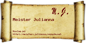 Meister Julianna névjegykártya